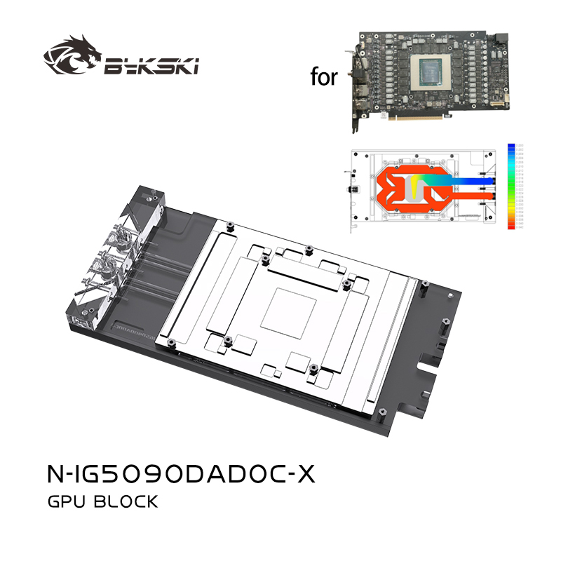 Rtx 5090 32Gb - كتلة وحدة معالجة الرسومات Bykski N-IG5090DADOC-X