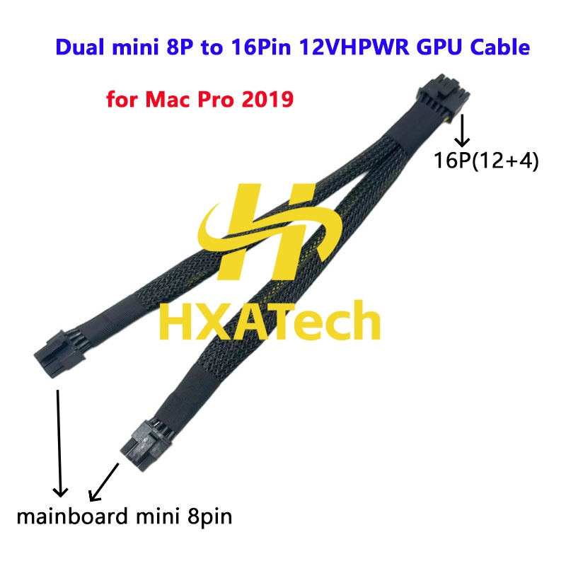 Dual 8Pin To 16Pin 12Vhpwr Cable - HXATech-كابل طاقة لجهاز ماك برو 2019