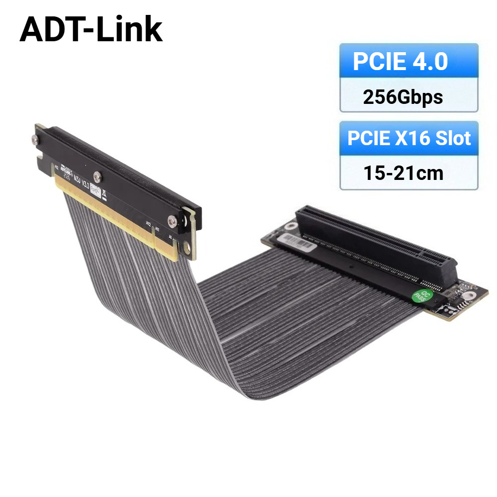 كابل رايزر عكسي أحادي ADT-Link - مراجعة Itx Gpu Riser Pcie 4.0 16X وسعره
